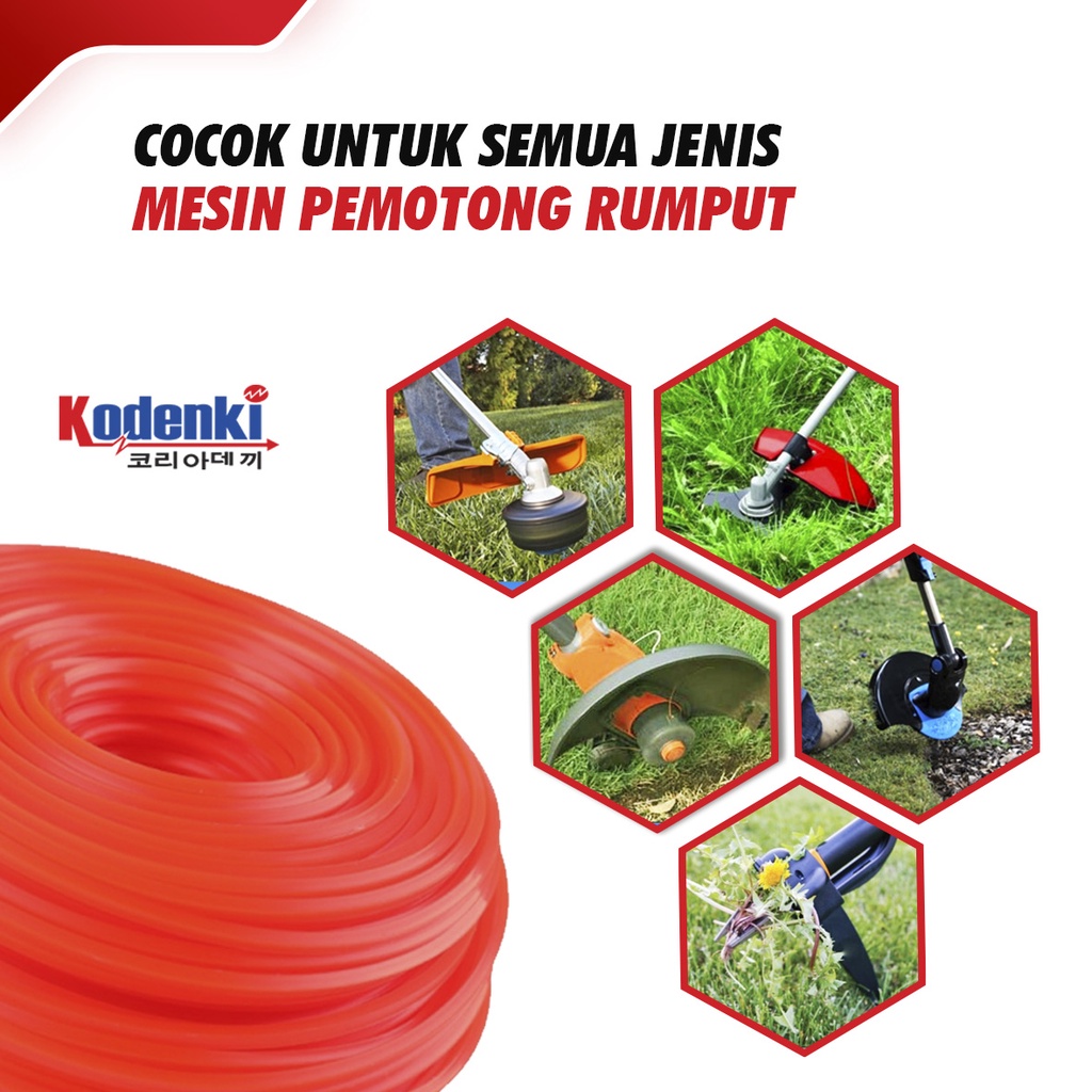 KODENKI TL201 Trimmer Line 2.4mm 20 M Square Tali Senar Potong Rumput