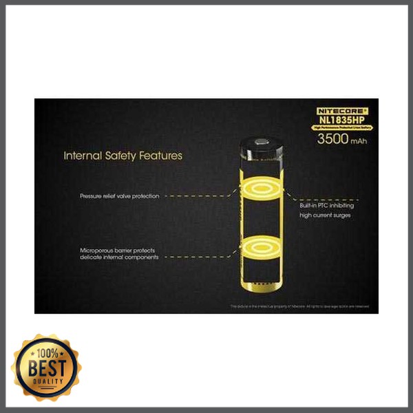 TG-BB029 NITECORE 18650 Baterai Li-ion High Perform 3500mAh 3.6V 8A - NL1835HP