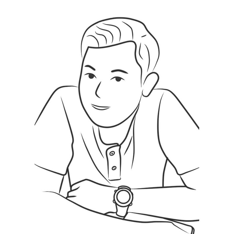 Line art/ilustrasi wajah/karikatur/vektor wajah