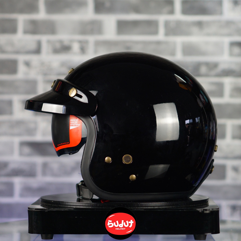 Helm NJS NX-2 NX2 Original Dewasa Premium Retro Inner Visor Paket Kaca Datar Atau Cembung-2