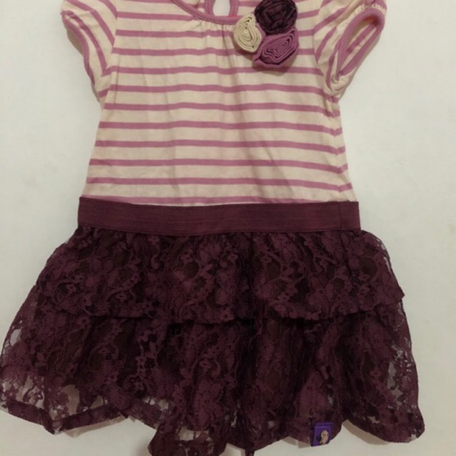 Baju Bayi Dress Rok Tutu Merah Maroon