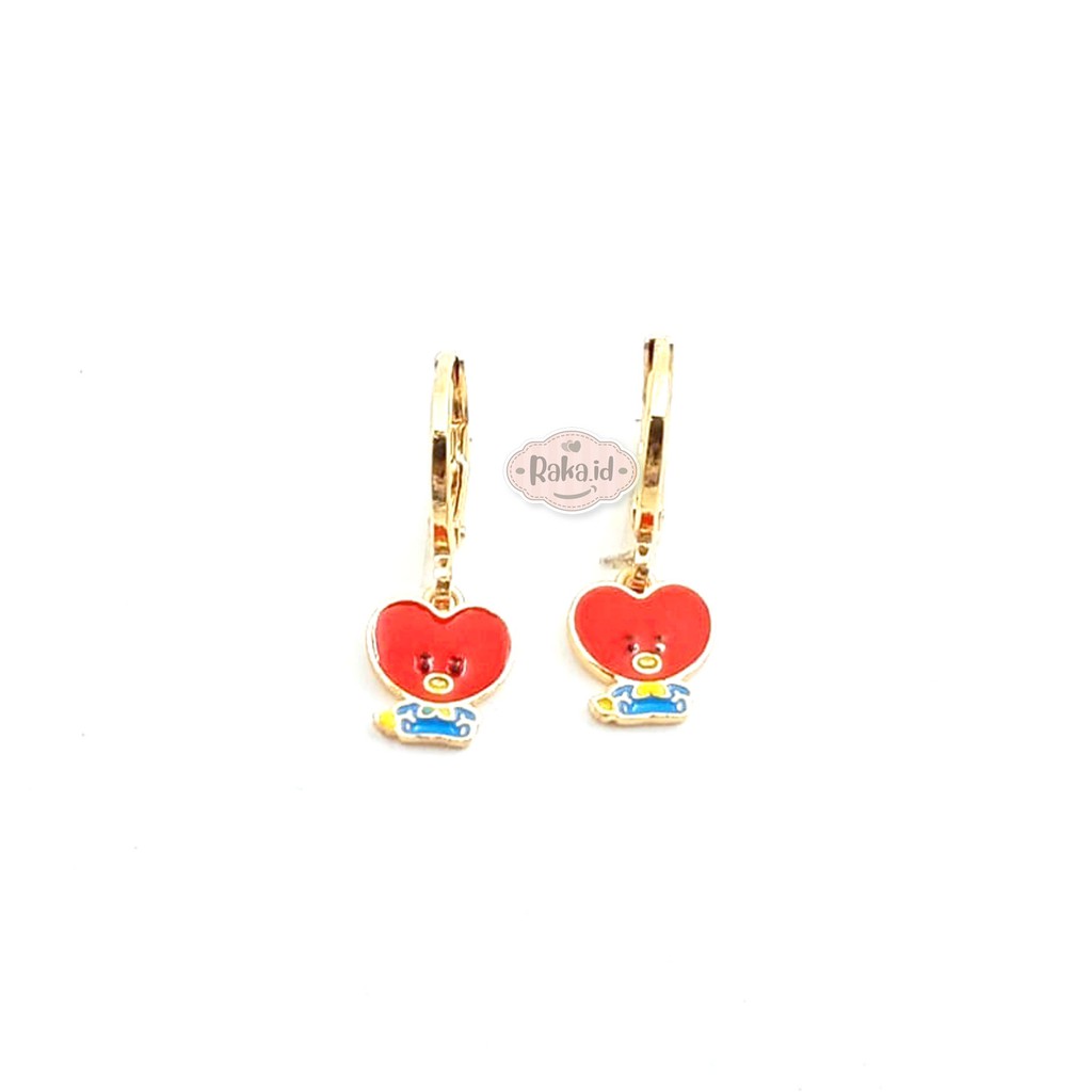 Anting Clip / Klip Tata BTS BT21 Perhiasan Aksesoris Wanita 759