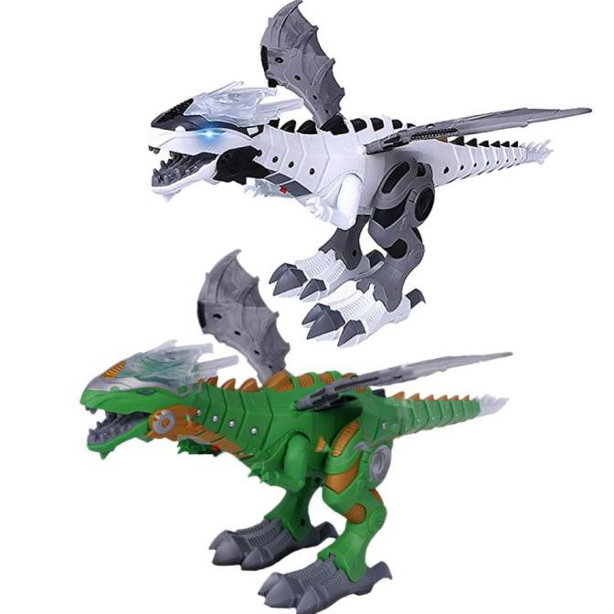 Mainan Robot Dino Dinosaurus Naga Bisa Keluar Asap Jalan Nyala Lampu