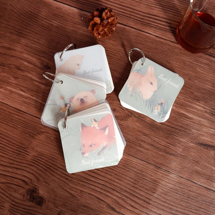 

[RESTOCK] Best Friends Animal Plain Keychain Square Memopad / Kertas Catatan - CAT
