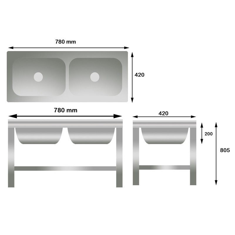 Westafel Stainless Steel Kaki MrDapur MW 78 DB