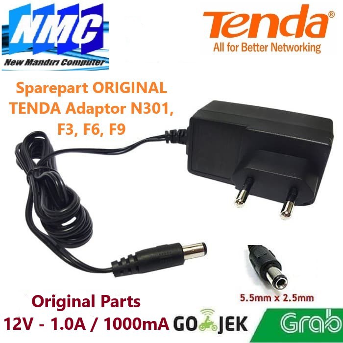 Adaptor Tenda N301, Tenda F3, Tenda F6, Tenda F9 Adaptor 9V 0.6A