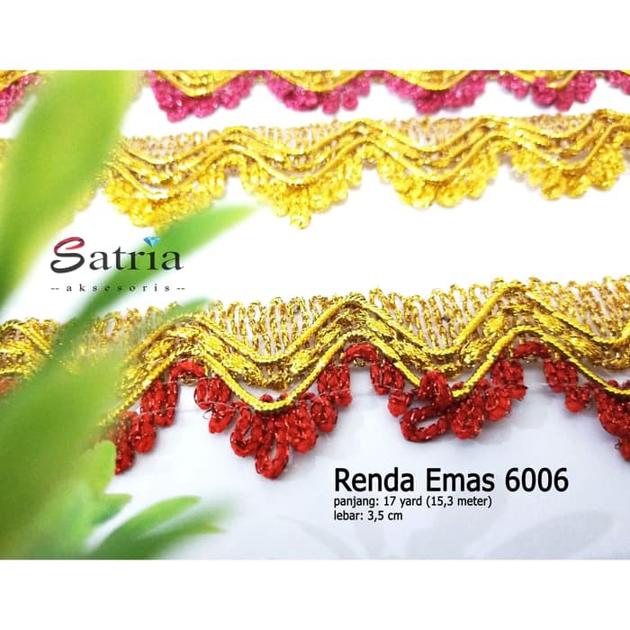 Renda Emas / Lace / Renda Emas 6006 lebar 3 cm ( 15,3 meter)