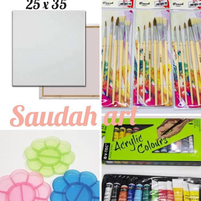 

SALE PAKET KANVAS LUKIS (KANVAS 25X35,KUAS,PALET,CAT AKRILIK) PERALATAN MELUKIS ART SET MENGGAMBAR