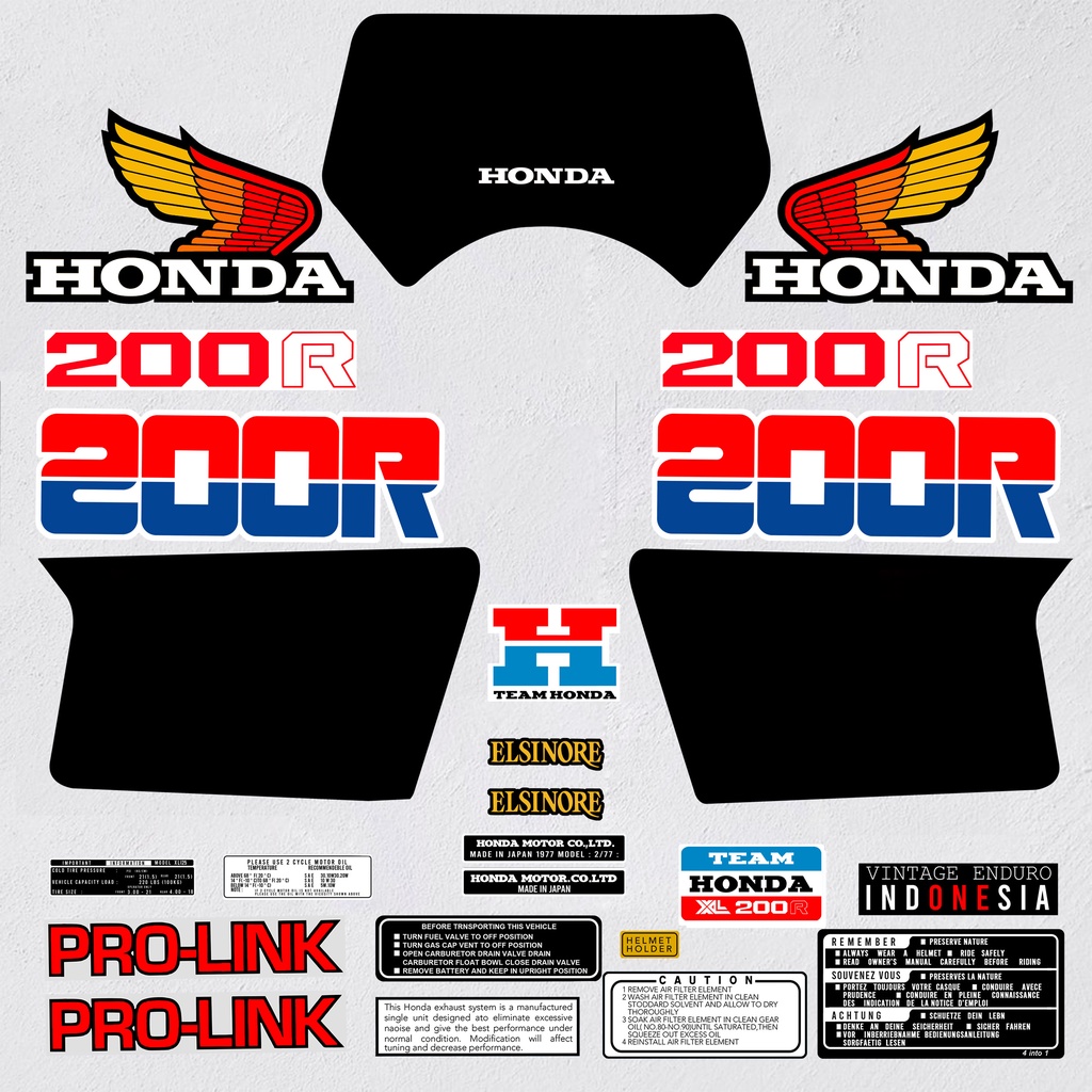 Sticker Decal Honda Xl 200 R XL 200R Hatesix