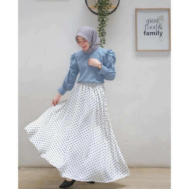 POLKA SKIRT || ROK MOTIF POLKA || ROK WANITA