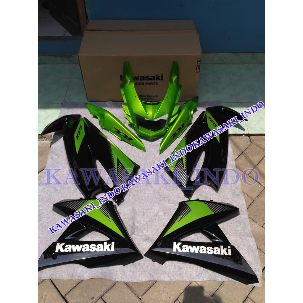 Fairing Sayap Body Ninja Rr New Full Set Hitam List Hijau Metalic