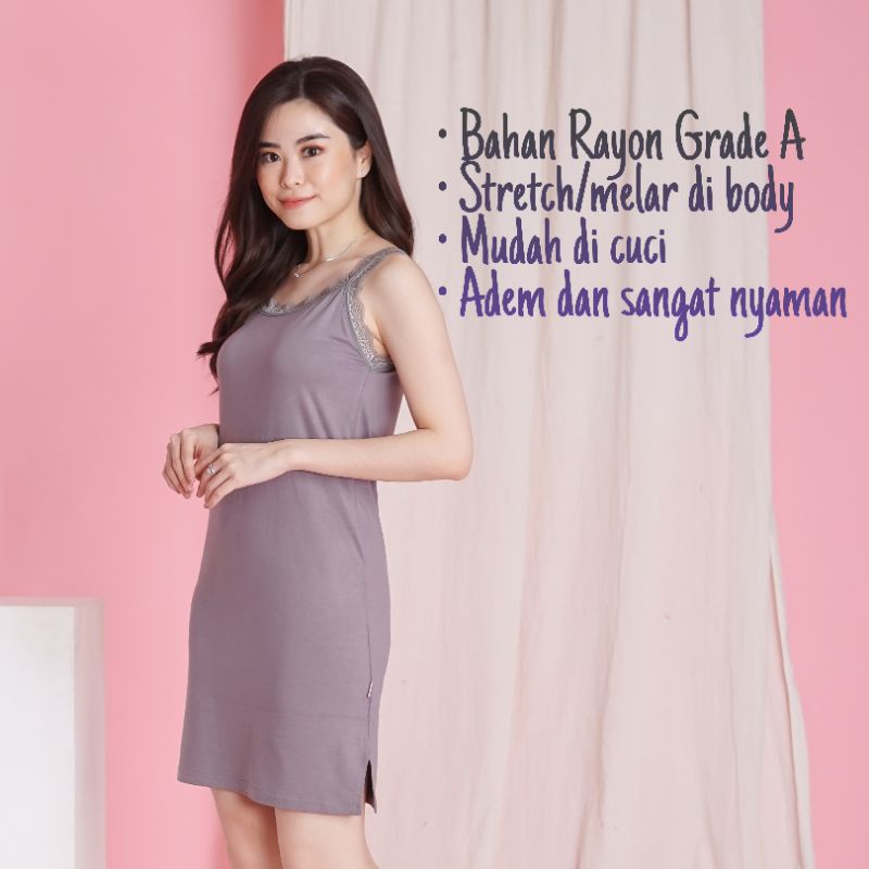 Tanktop Renda selutut | Tanktop renda panjang