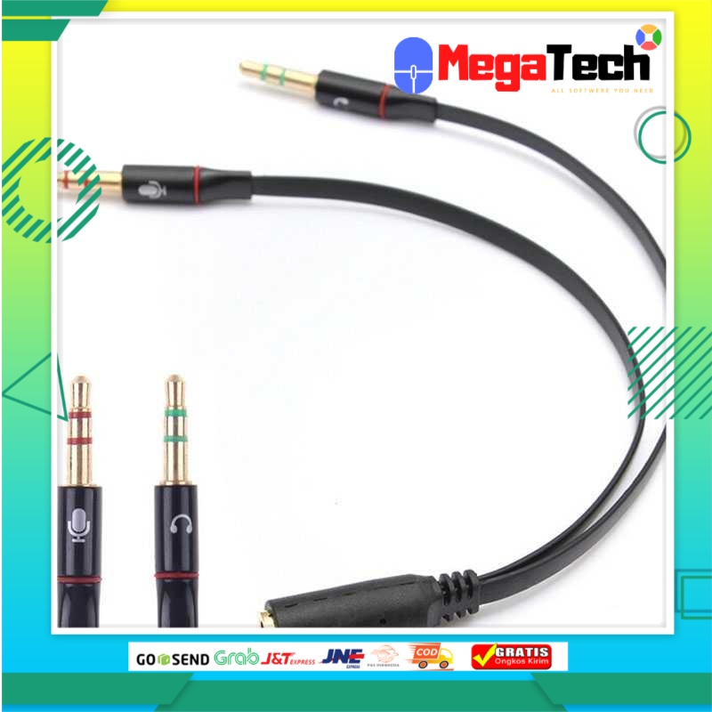 Jual Splitter Audio Jack Mm Female Dual Mm Male Mic Hear Shopee Indonesia