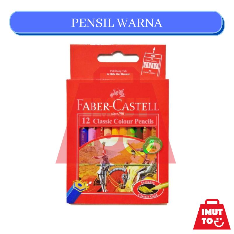 

IMUTTO - FABER CASTELL 12 CLASSIC COLOUR PENCILS PENSIL WARNA PENDEK ISI 12 ALAT TULIS SENI ORIGINAL