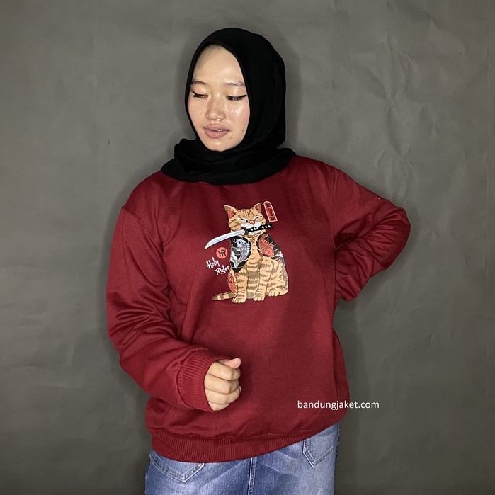 FIGHTING CAT HOLY Sweatshirt II CREWNECK Pria Dan Wanita