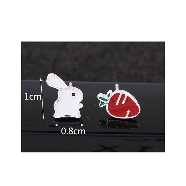 LRC Antin Tusuk Fashion Multi-color Rabbit Shape Decorated Earrings A55585