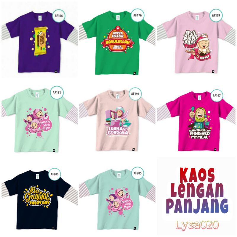 Kaos Afrakids Lengan Panjang Garis AF166 AF176 AF179 AF181 AF193 AF197 AF200 AF205