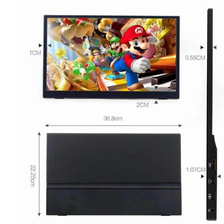 BeeX.ID 15.6&quot; Full HD Portable Gaming Monitor Cable PS4 Nintendo Switch