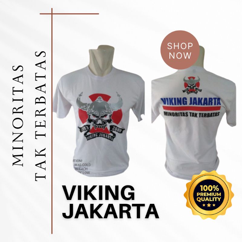 KAOS DISTRO VIKING JAKARTA MINORITAS TAK TERBATAS BAHAN ADEM LEMBUT KEKINIAN