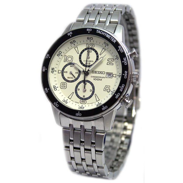 Seiko Quartz SND727P1 Chronograph White Dial | Jam Pria SND727