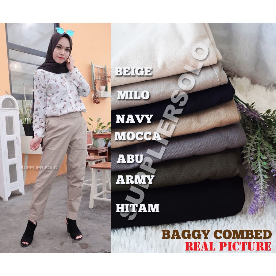 BAGGY PANTS / CHINO PANTS WANITA / CELANA BAHAN / BOYFRIEND PANTS WANITA AMERICAN COMBED TWILL PREMIUM(MELAR) COCOK UNTUK KERJA