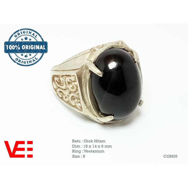 VeE Cincin Pria Batu Giok Hitam - Batu Akik CGH06