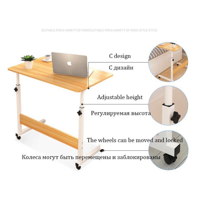 Grab Medan Meja Laptop Lipat Adjustable Portable Rotate Laptop Desk Kayu