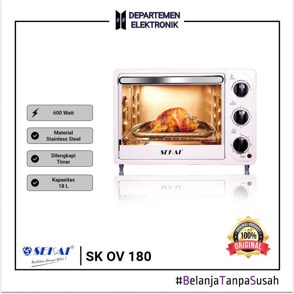 SEKAI Oven [18L] Low Watt - OV 180 GARANSI RESMI MURAH BANGET / GARANSI RESMI