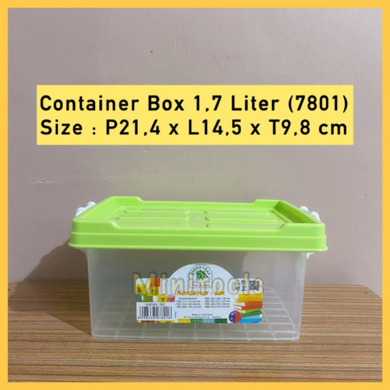 Container Box 1,7 Liter / Kotak Penyimpanan Serbaguna Masker Obat / Green Leaf 7801