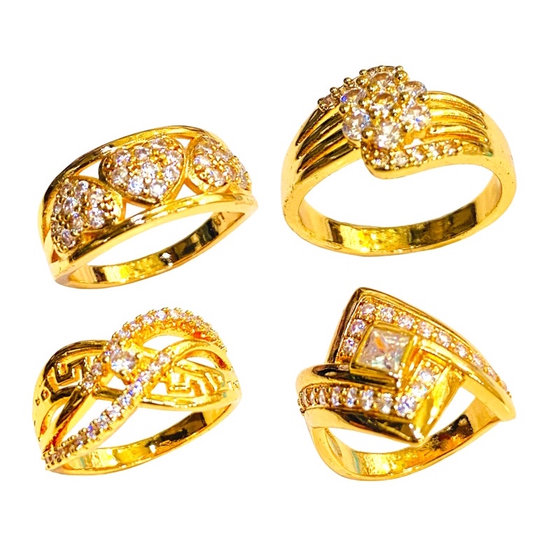 cincin wanita  cincin mata kotak cincin permata replika diamond berlian cincin lapis emas