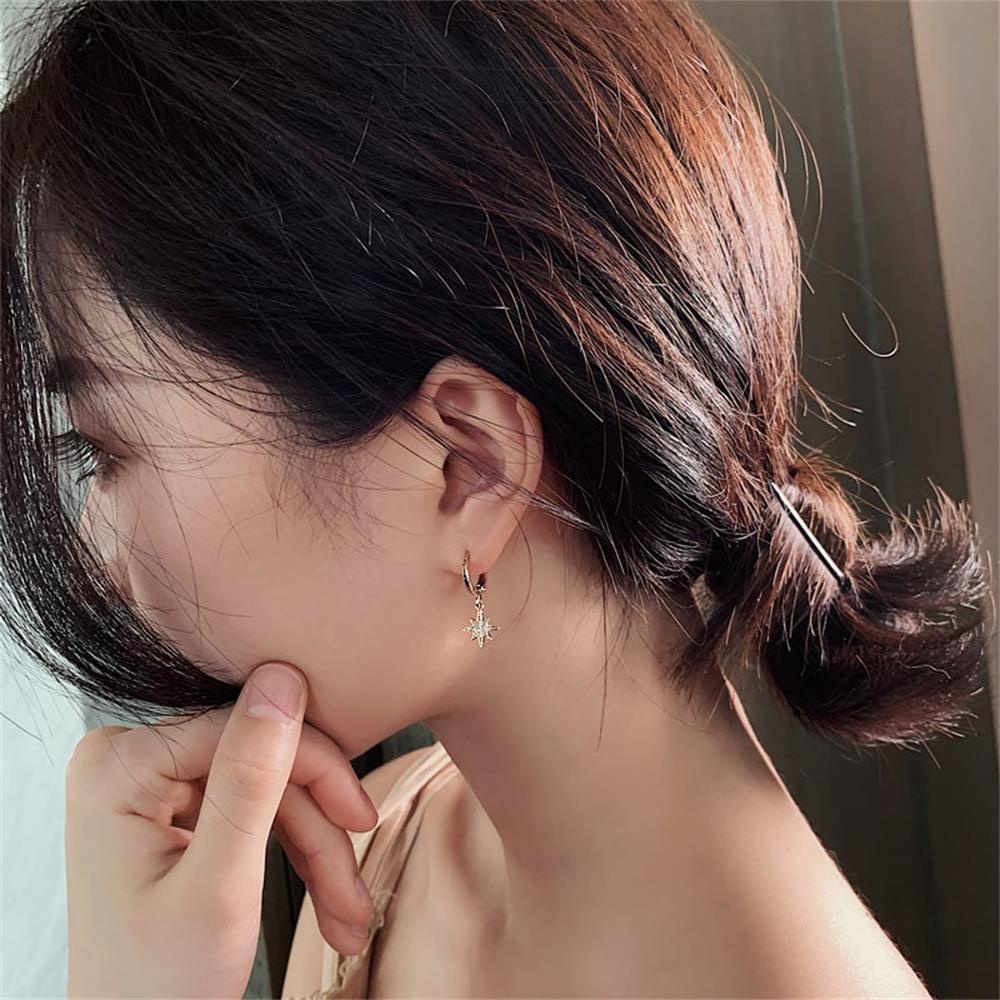 R-bunga Menjuntai Anting Dainty Warna Emas Fashion Pernikahan Wanita Perhiasan Hadiah Asimetris