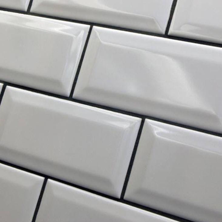 Bisa COD keramik bevel 10x20 putih polos (mengkilap) / keramik dinding dapur/ keramik ikea/kitchen s