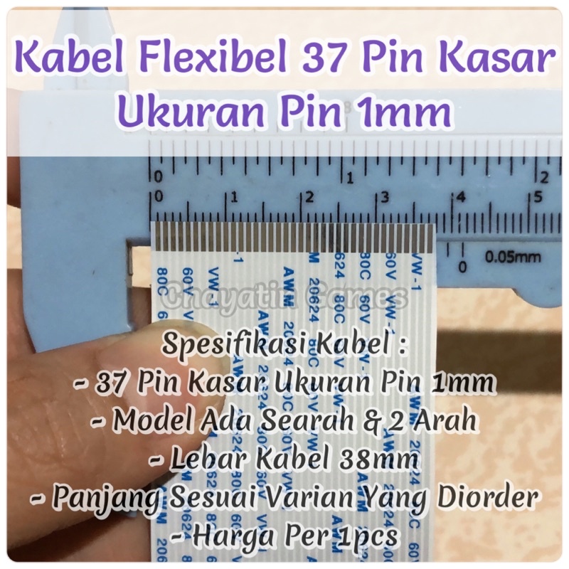 Kabel Flexibel 37 Pin Kasar Model &amp; Panjang Varian Ukuran Pin 1mm