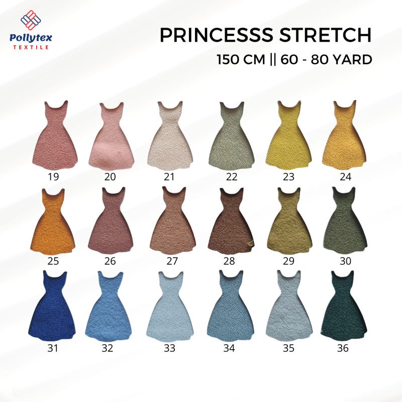 Bahan Kain Princess Stretch / Ladyzara / Lady Zara Premium Ecer Meteran per 0.5 meter