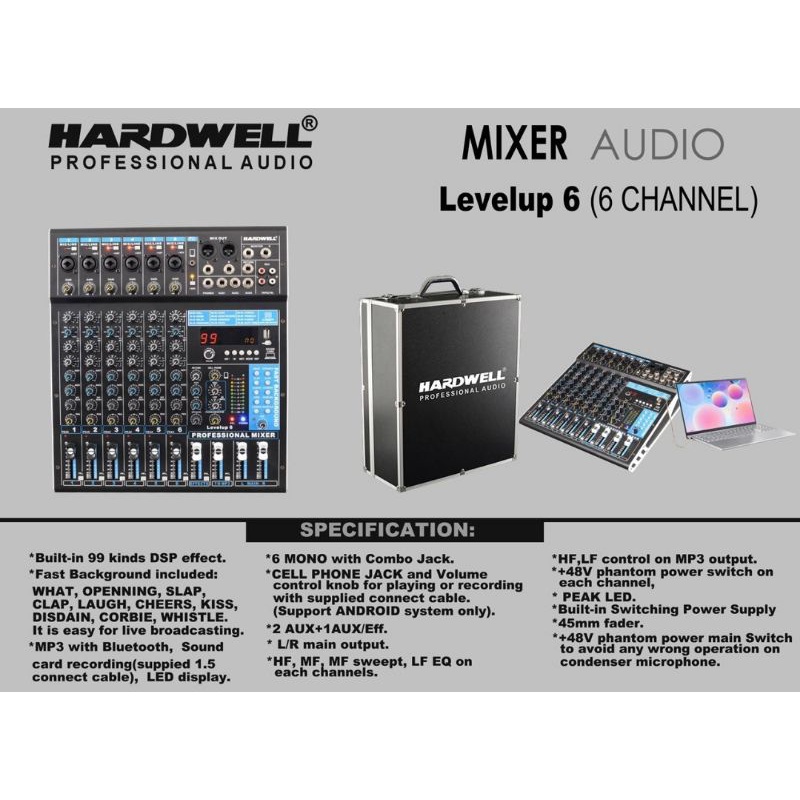 Mixer Audio Level up 6 / LevelUp 6 Original Hardwell Garansi