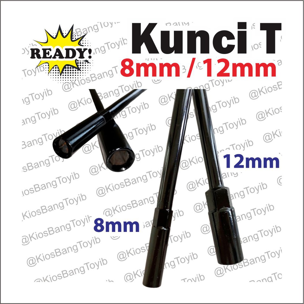 Kunci T/ Kunci Shock T/Kunci Sok T/T Socket Wrench Ukuran 𝟖𝐦𝐦 𝟏𝟐𝐦𝐦 Panjang 25cm ★𝐌-𝐎𝐧𝐞★