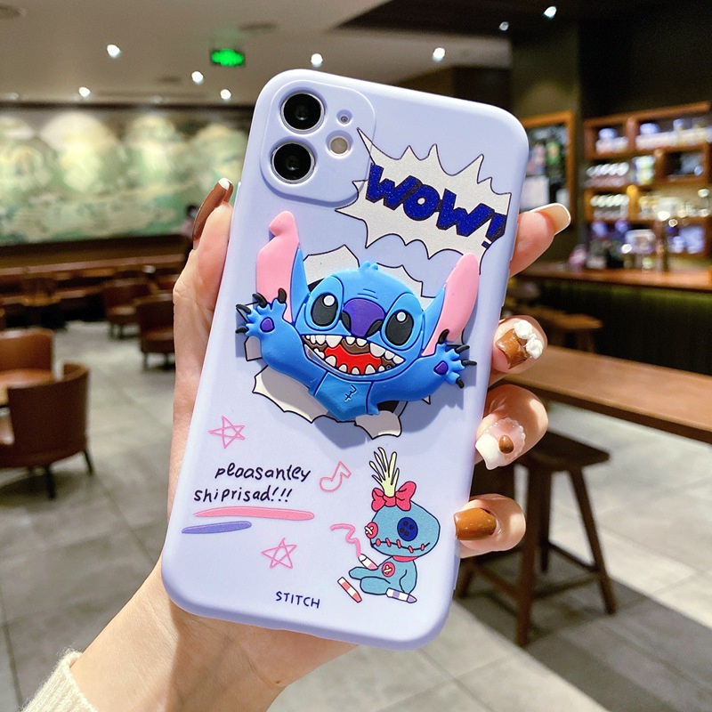 IPHONE Case Bahan Silikon TPU Motif Stitch Untuk OPPO A16 A36 A52 A72 A92 A7 A5S A7N AX7 A12 REALME 9I Q3S