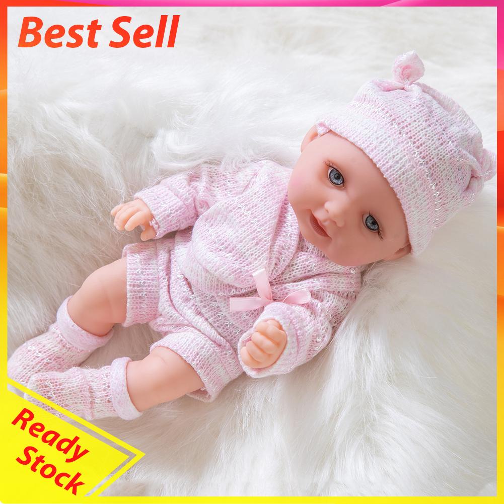 Reborn Mainan Boneka Bayi Vinyl Mirip Asli Dengan Topi Untuk Anak Bermain Peran