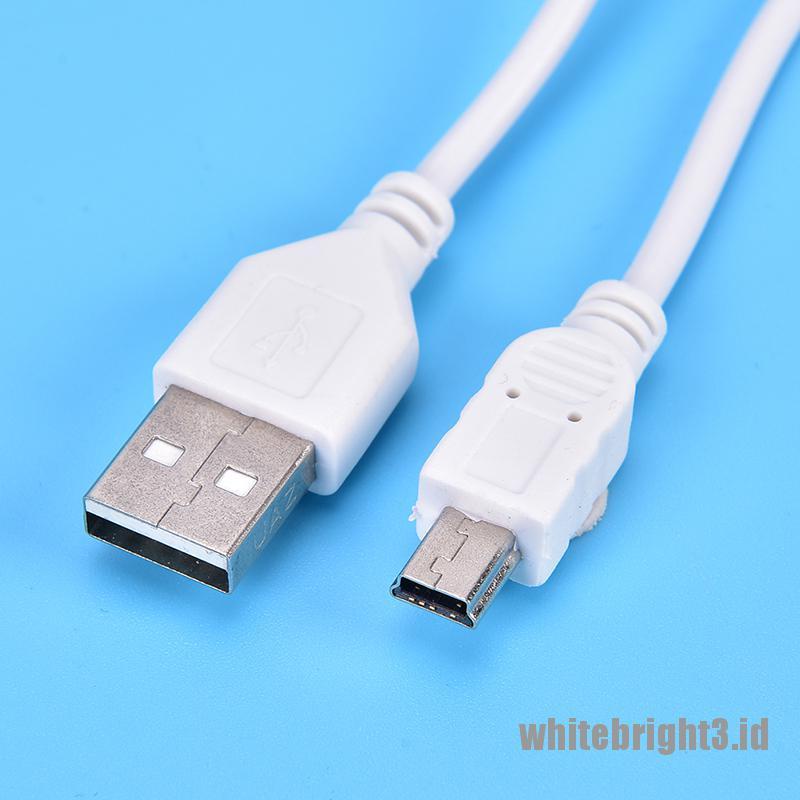 &lt; White3 &gt; Kabel Data / Charger MINI USB Tipe A Ke 5 Pin B Panjang 1m Untuk Smartphone