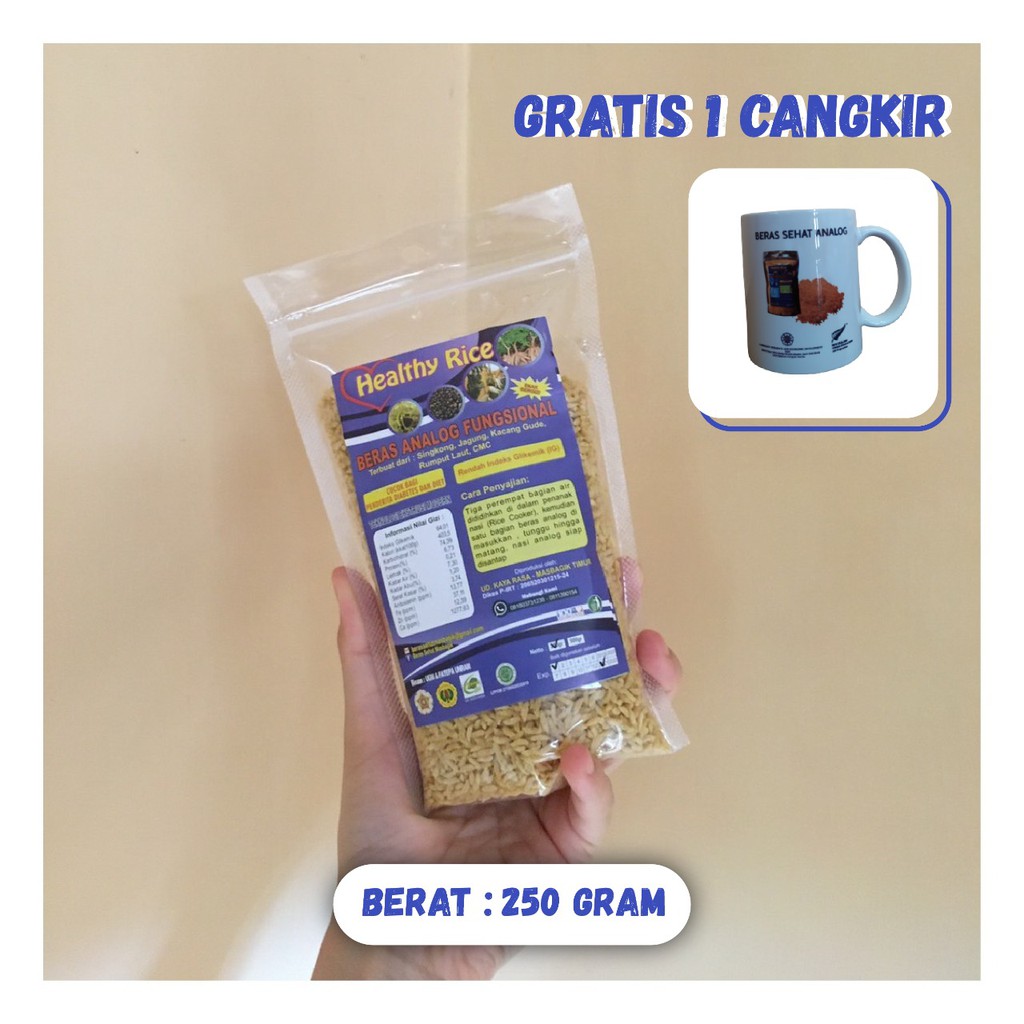 

Beras Analog Sehat 250gr (5 bahan) + GRATIS 1 CANGKIR | Healthy Analogue Rice