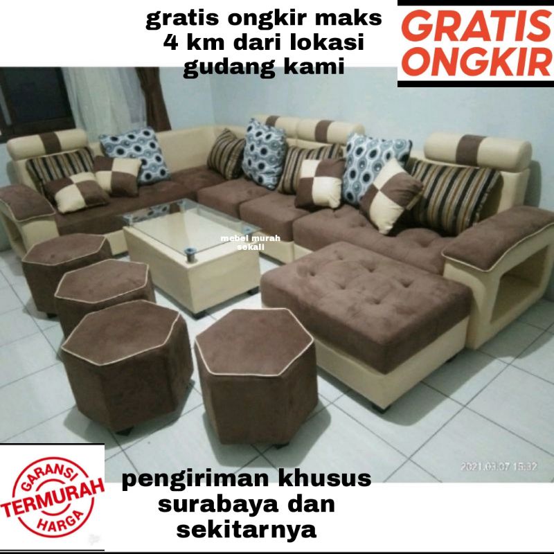 (PROMO) Sofa Minimalis Beranak Murah/ Sofa Minimalis + Meja