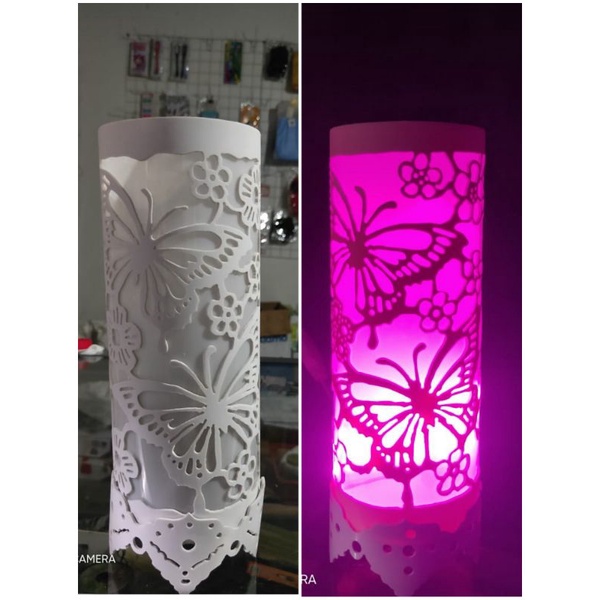 lampu hias paralon ukir lampion pipa motif kupu-kupu