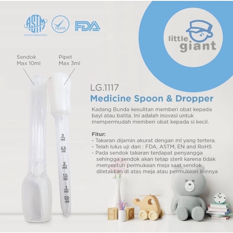 Little Giant Medicine Feed Spoon &amp; Dropper LG1117 - Sendok Obat