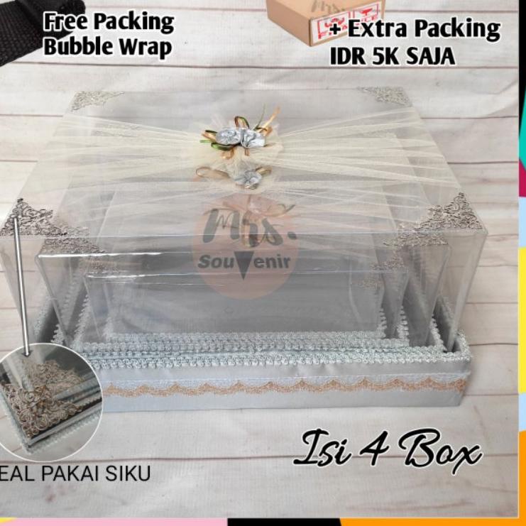 

(QA)✩ Kotak Seserahan Pernikahan Set Lengkap Isi 4 Box Hantaran Parcel Mika Unik Kekinian(Produk⭐.be