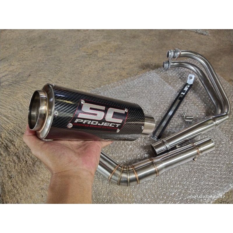 knalpot Racing SC Project Botol Carbon for Motor 250cc