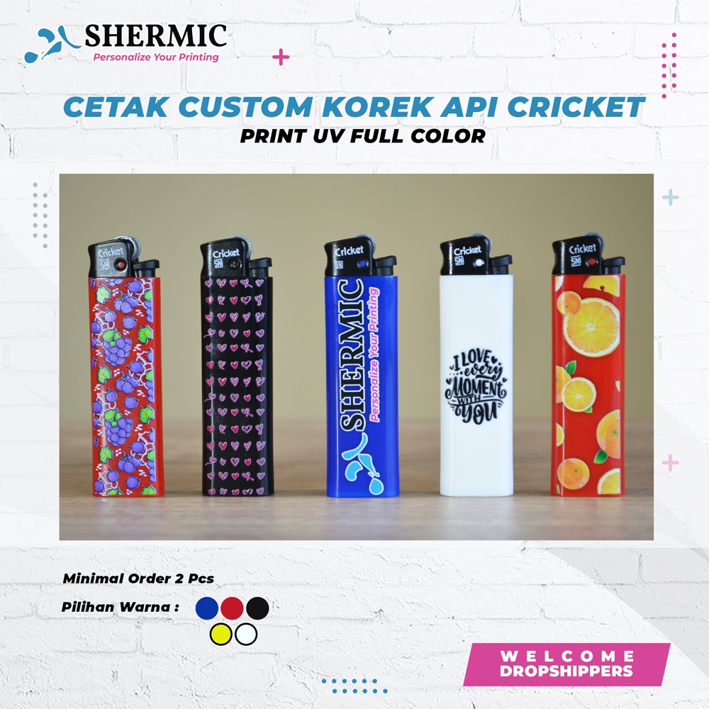 Cetak Custom Print UV Korek Api Cricket Gambar Bebas KOREK API UNIK KADO LUCU