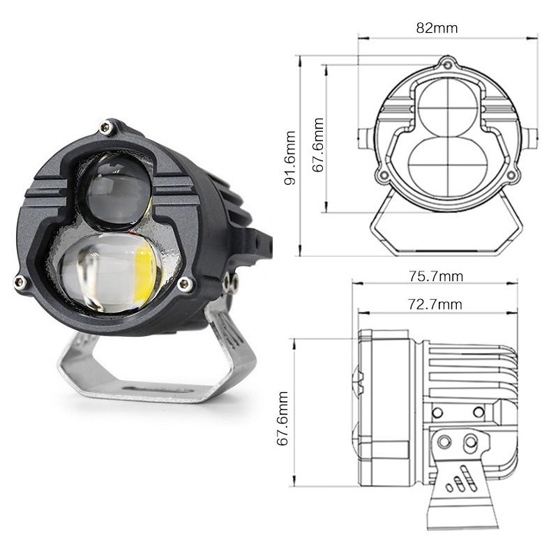 Lampu Tembak Sorot LED Laser Gun Vinyx MT28 Lasergun D2 Motor Mobil Dual CSP MT 28 Warna Putih Kuning