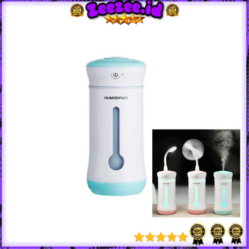 Taffware 3 in 1 Mini Humidifier + Lampu LED + Kipas USB - HUMI X2 [Biru]