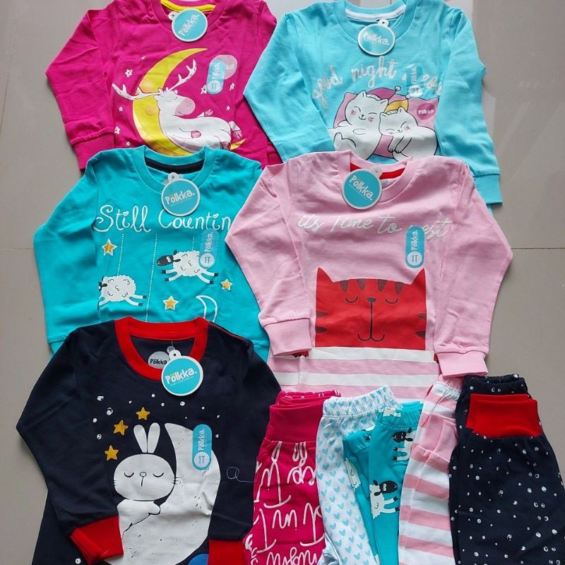 Pajamas Anak Perempuan Lengan Panjang I Baju Tidur Anak Perempuan 1-5 Tahun