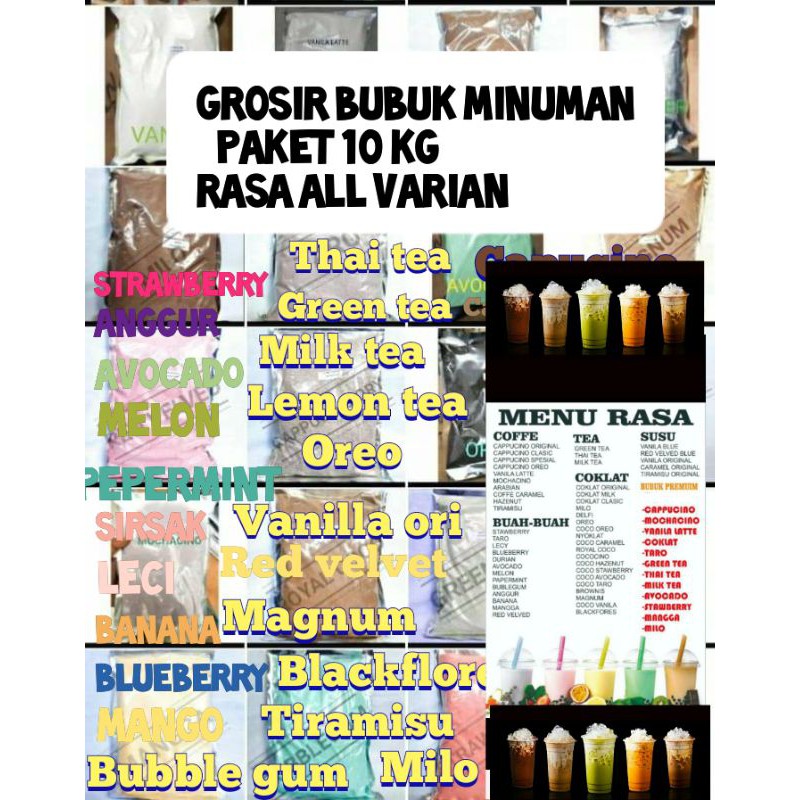 

Bubuk Minuman All Varian paket Hemat 10 kg kemasan 1 kg